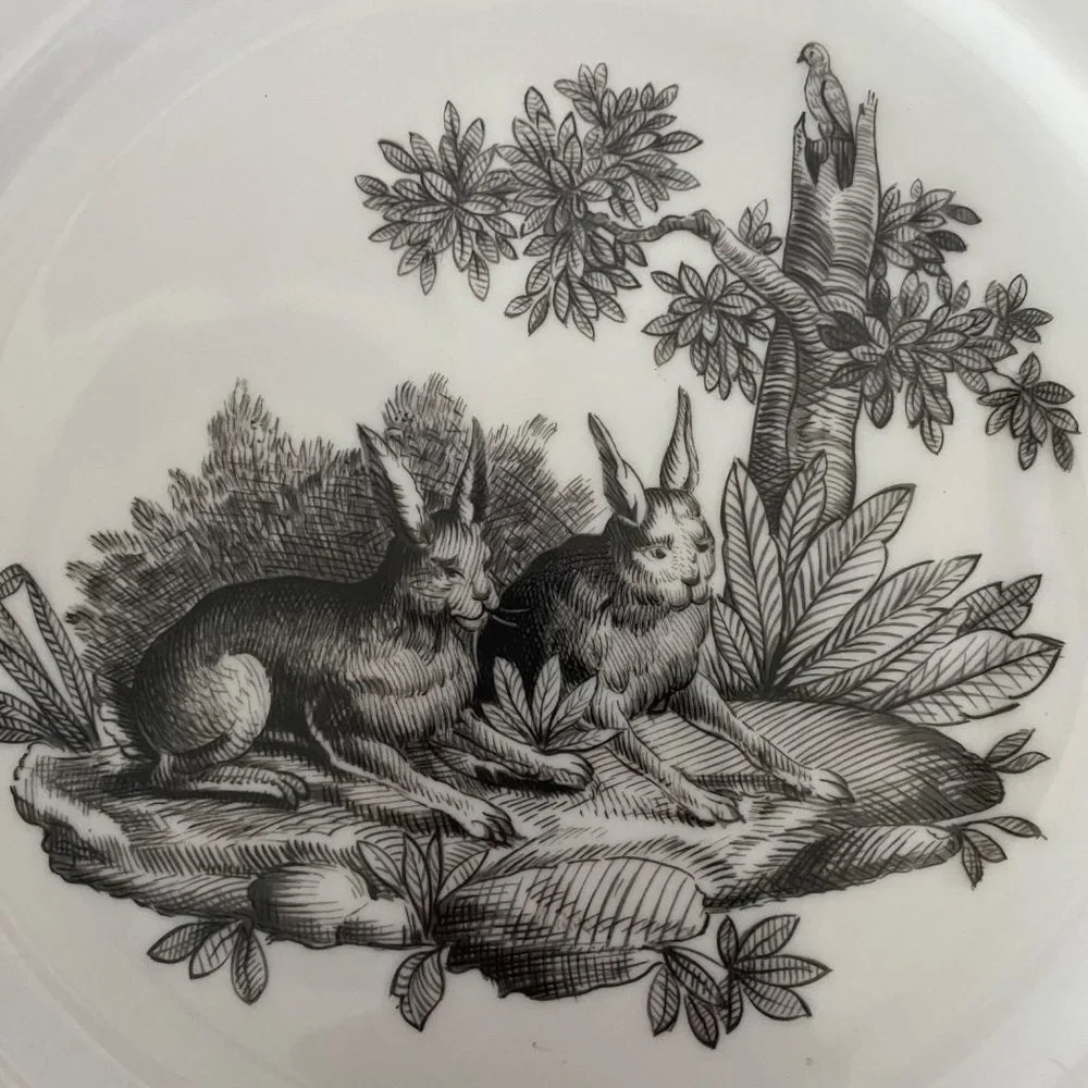 Mottahedeh Metropolitan Museum of Art Du Paquier‎ plates 4 boar dog rabbits  fox